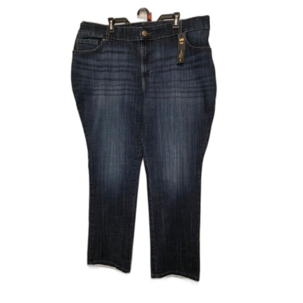 NWT New Lee Relaxed Fit Jeans Straight Leg Mid Rise BEWITCHED Dark Wash Size 22W